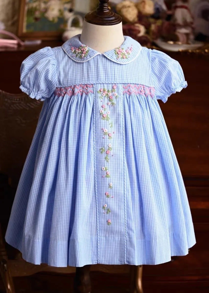 Blue smocked easter outlet dress