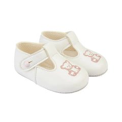 Teddy Embroidery Soft Sole Pre Walkers