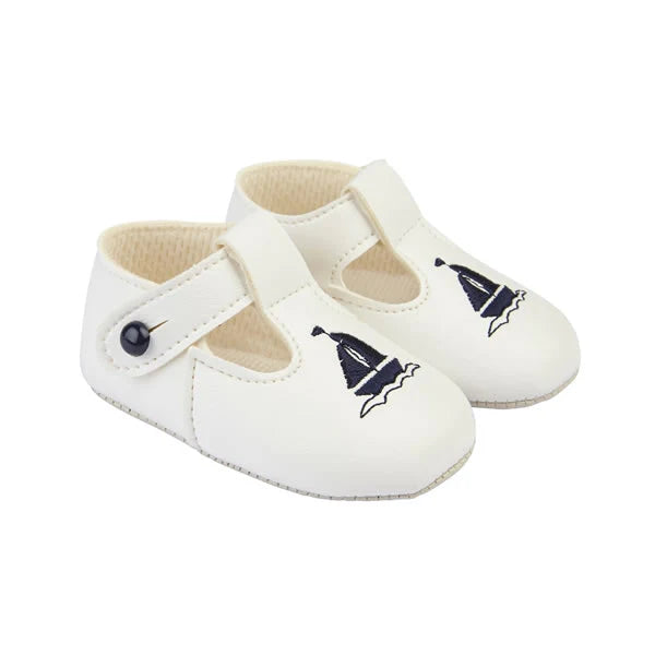 Sailboat Embroidery Soft Sole Pre Walkers