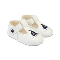 Sailboat Embroidery Soft Sole Pre Walkers