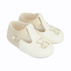 Teddy Embroidery Soft Sole Pre Walkers