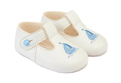 Sailboat Embroidery Soft Sole Pre Walkers