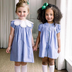 Maya Scalloped Peter Pan Dress and Romper with Crochet detailing