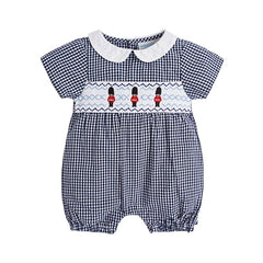 Koa Smocked Embroidered Romper