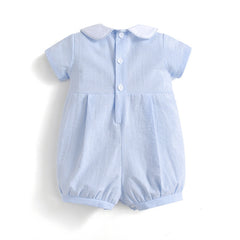 Adventurers Smocked Embroidered Romper