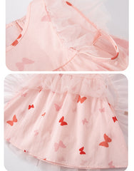 Butterflies Flower Girl mesh embroidery dress