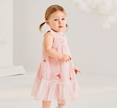 Butterflies Flower Girl mesh embroidery dress